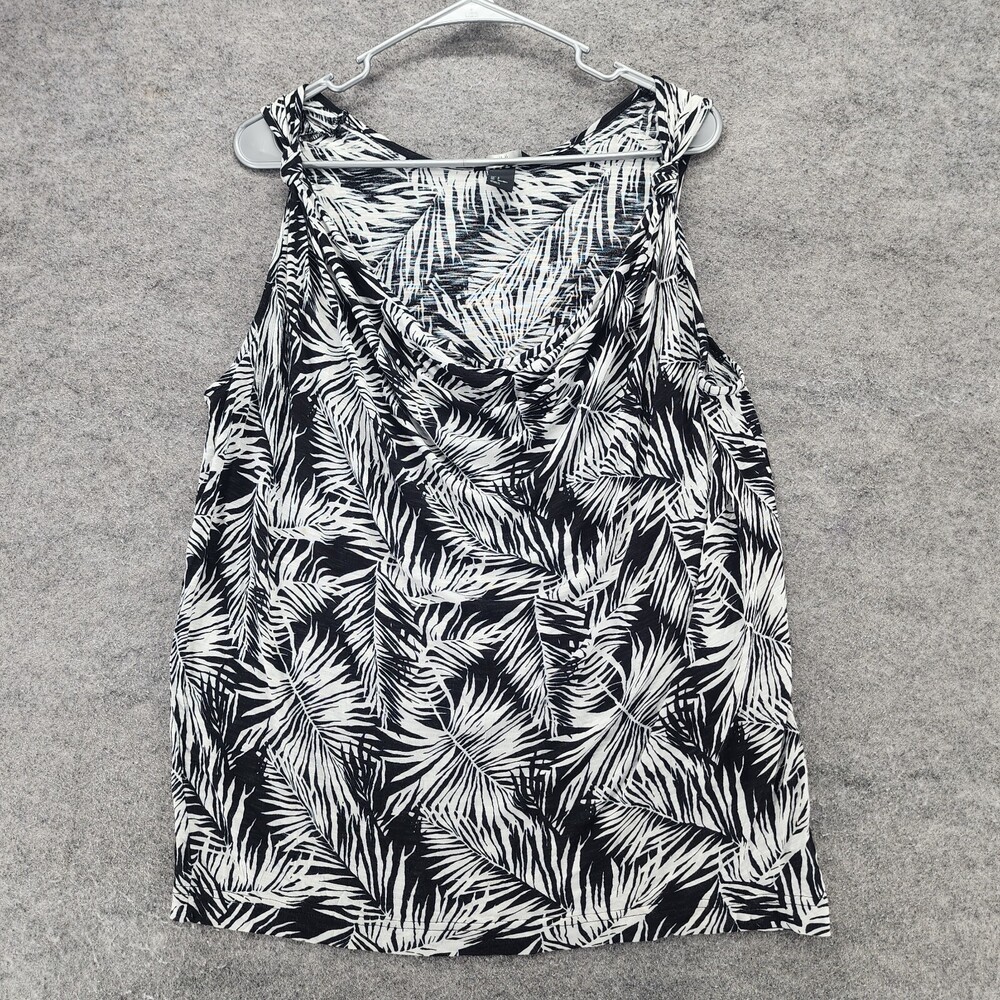 H&M Shirt Womens Small Sleeveless Black White Floral